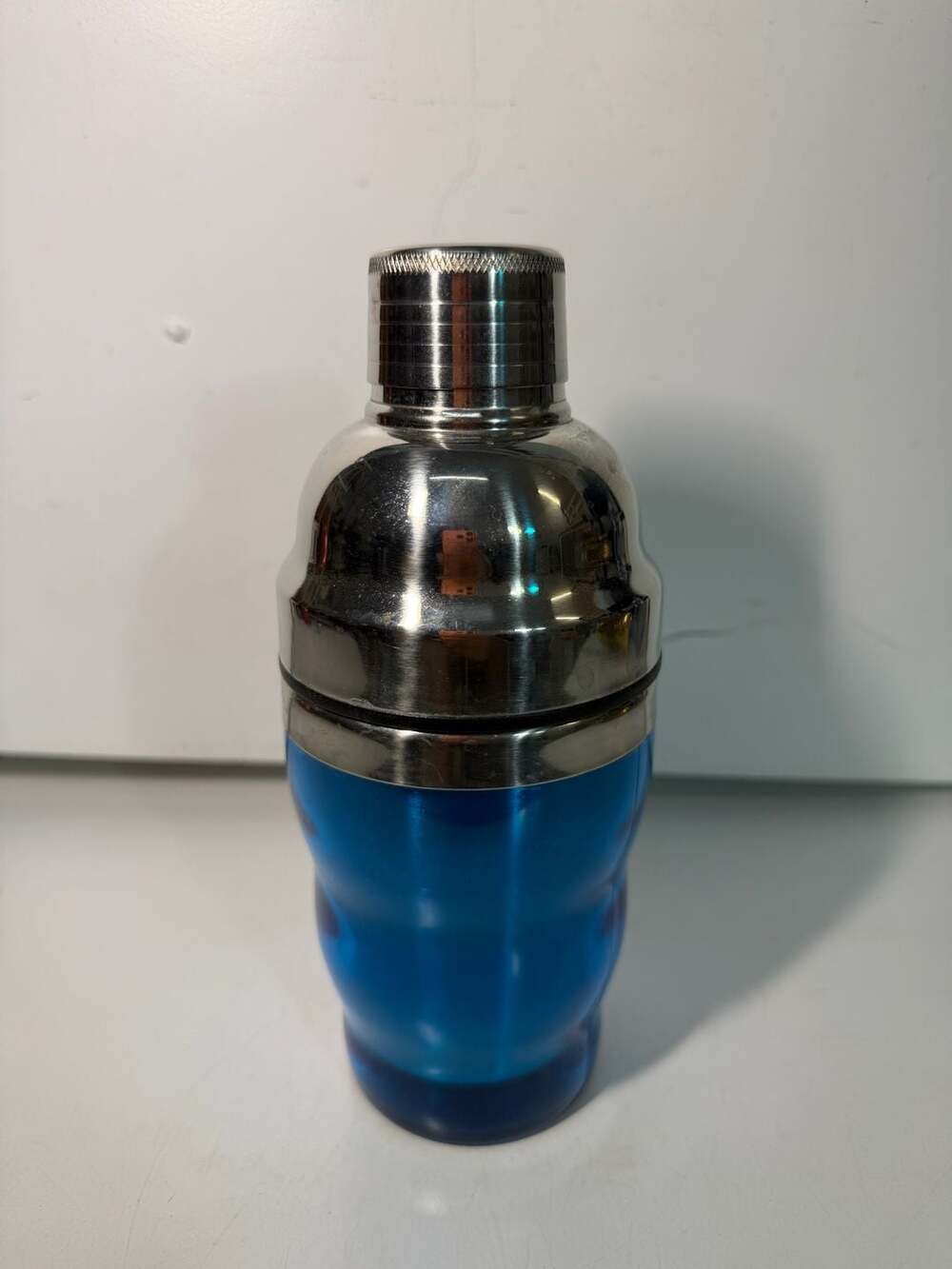 Cocktail Shaker, Blue and Stainless Steel